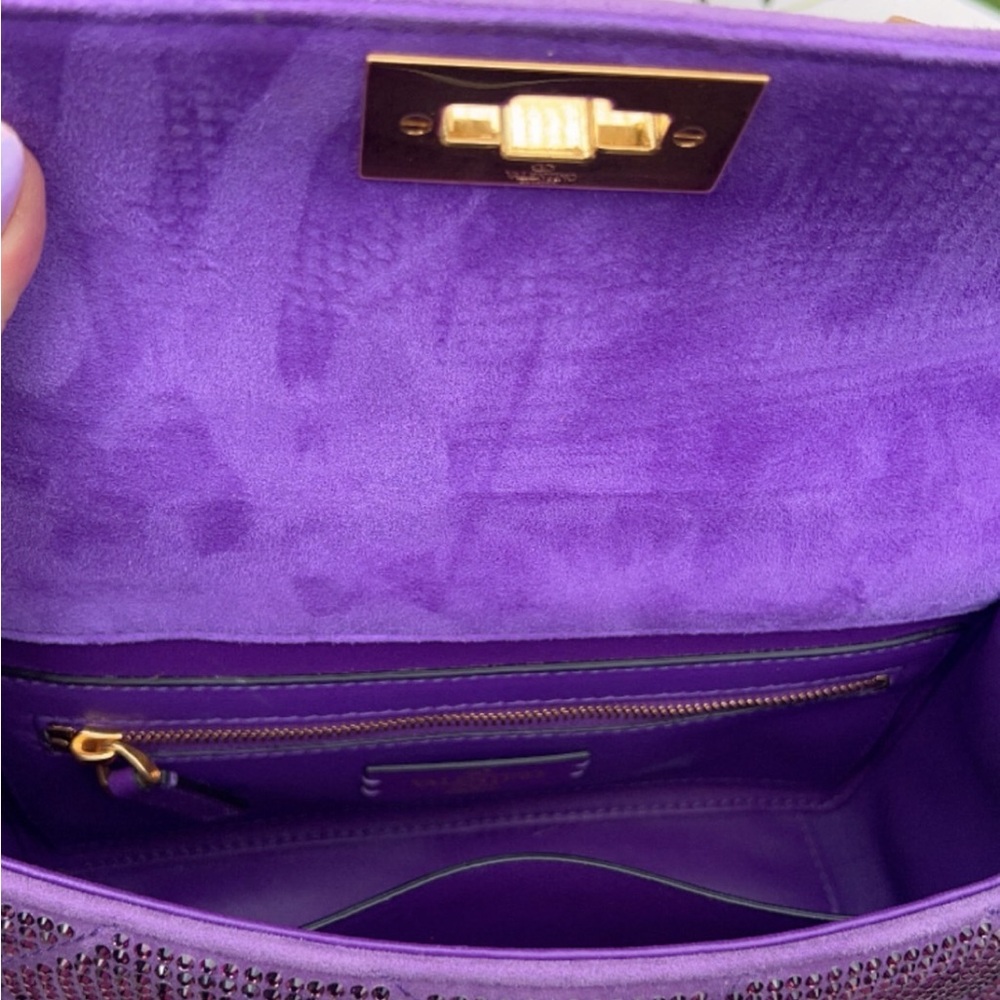 Rare Stunning Valentino Rockstud Shoulder Bag Purple Shoulder Bags, like New - Picture 6 of 13